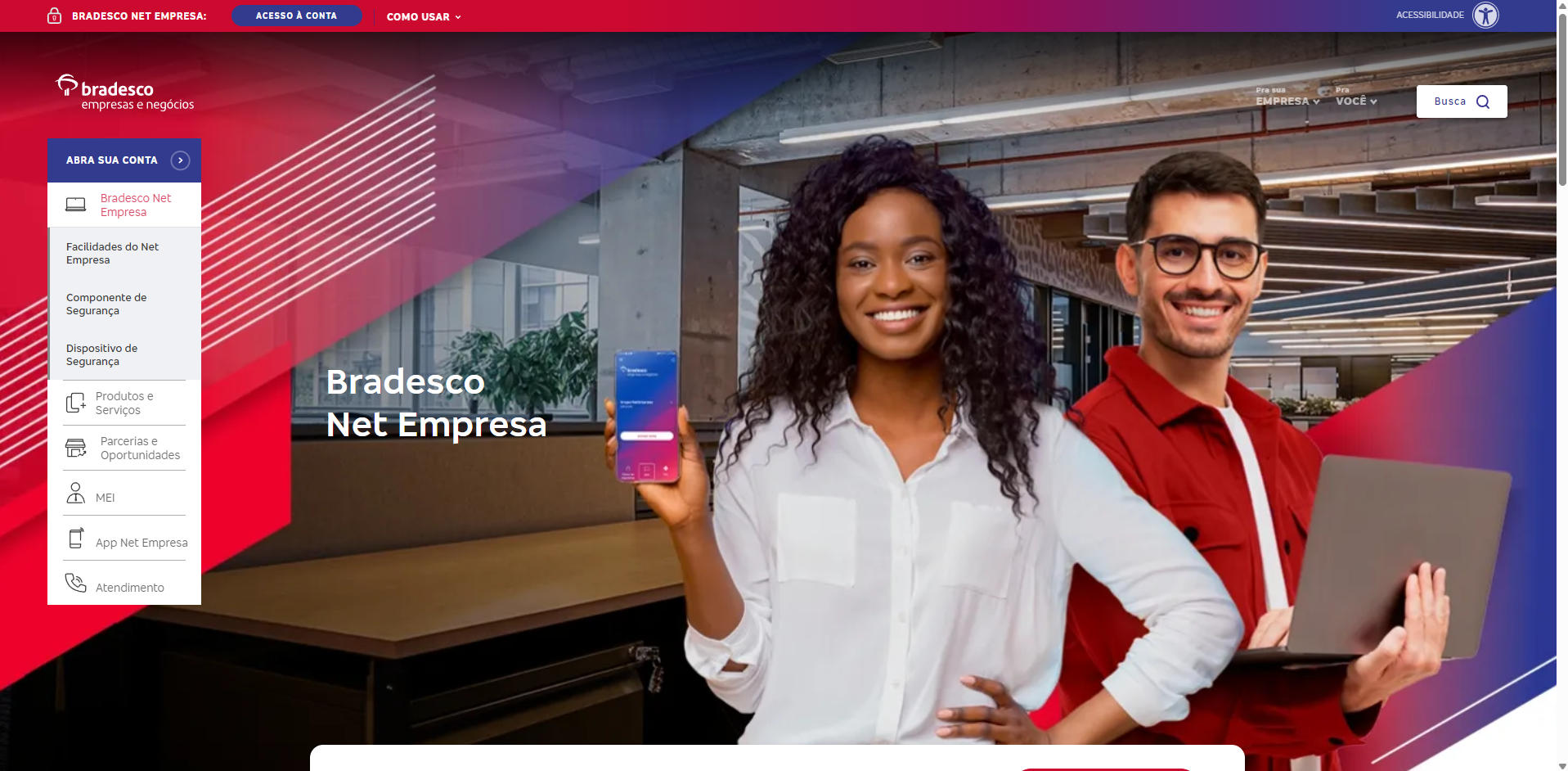 Página Bradesco Net Empresa